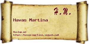 Havas Martina névjegykártya